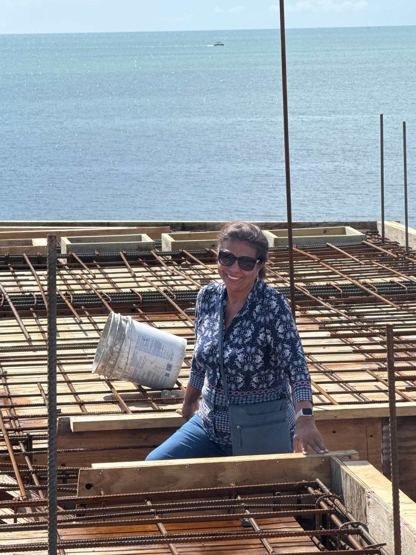 On the steel, before the pour
